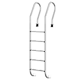 vidaXL Escalera de piscina enterrada con 5 peldaños...