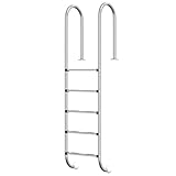 vidaXL Escalera de piscina con 5 peldaños...