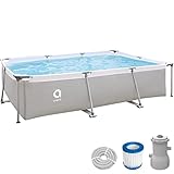 Avenli Piscina Rectangular con Estructura, Gris