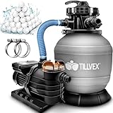 tillvex Depuradora de Agua para Piscina 10 m³/h + 800g...