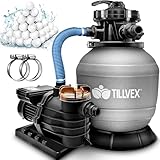 tillvex Depuradora de Agua para Piscina 10 m³/h + 800g...