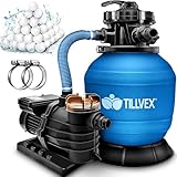 tillvex Depuradora de Agua para Piscina 10 m³/h + 800g...